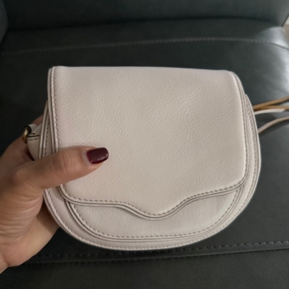 Rebecca Minkoff Cream Leather Mini Crossbody Bag